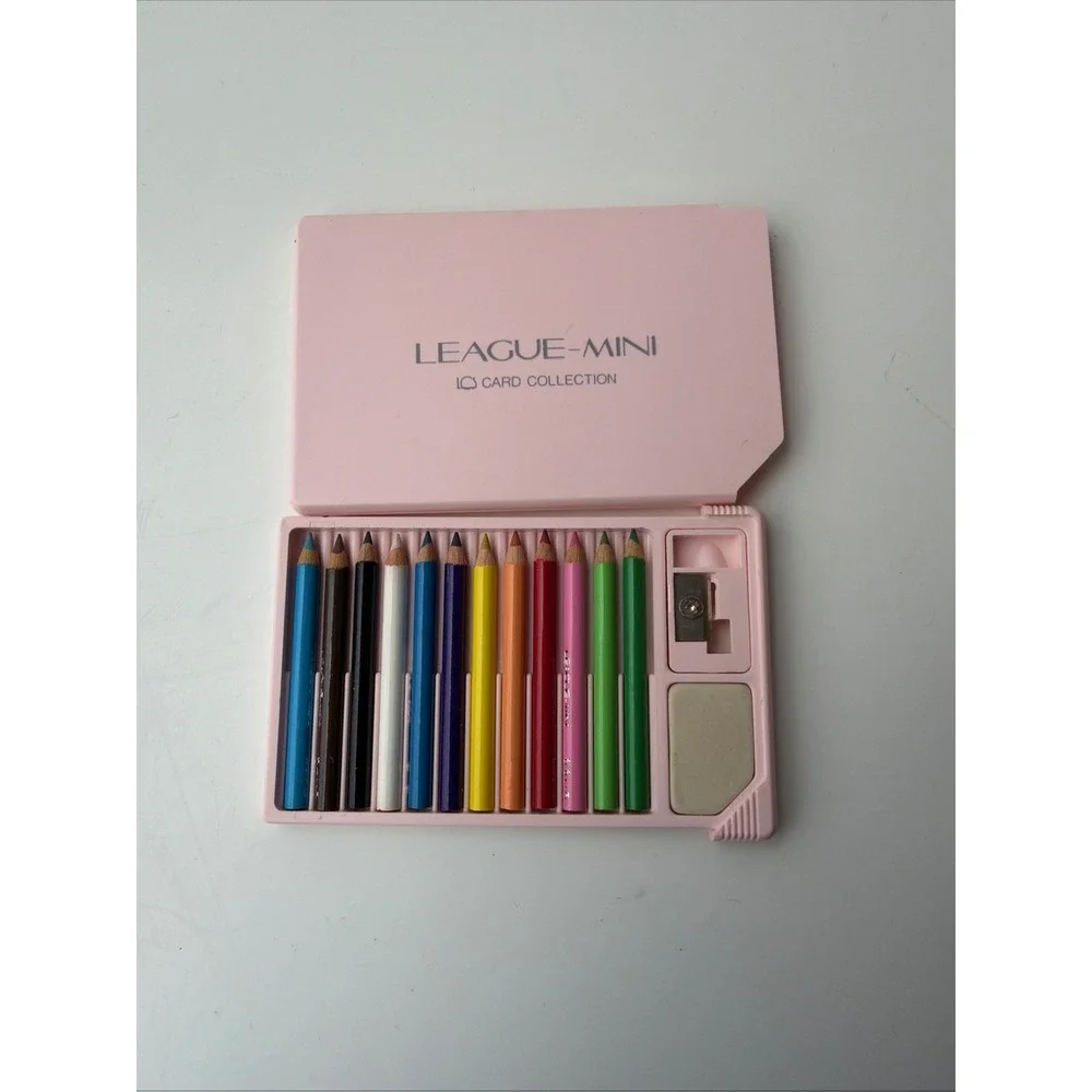 Vintage League-Mini Card Collection Sketching Set 12 Pencils Sharpener Eraser B-